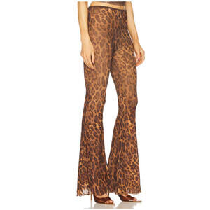 Majorelle Chica Pant Leopard mesh wide legs size S NWT $158msrp